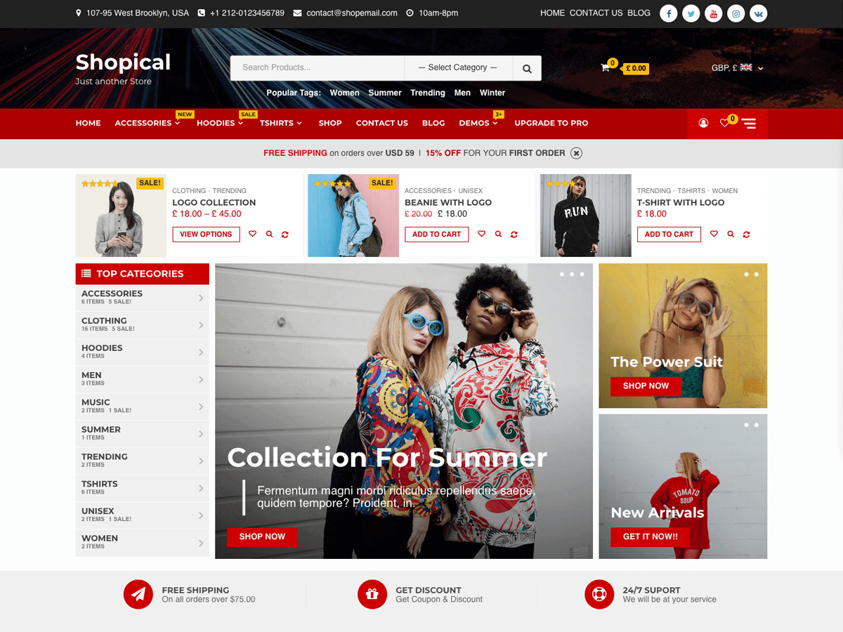 best Woocommerce WordPress themes Shopical