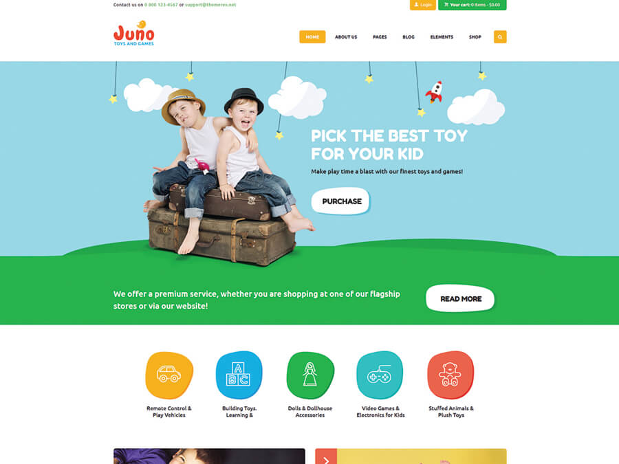 Juno Kids Toys & Games Store WordPress Theme