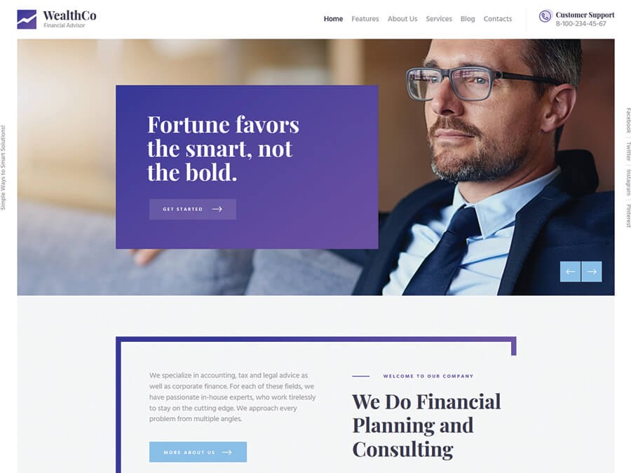 WealthCo A Fresh Business & Financial Consulting WordPress Theme