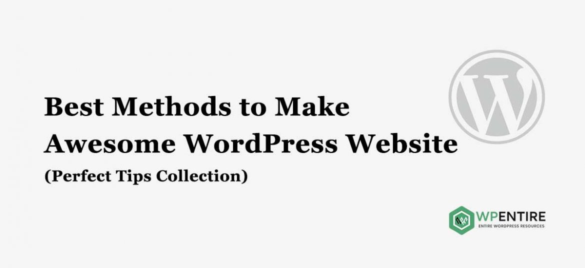 10+ Best Methods to Make Awesome WordPress Website