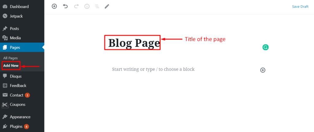 Create a Separate Page for Blog Posts