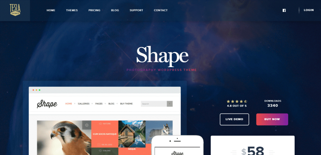 Shape WordPress theme