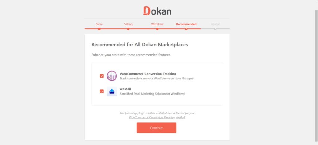 Recommendation Marketplace Dokan