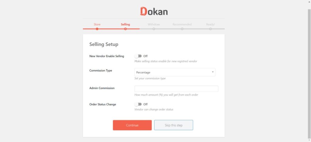 Dokan Selling Page