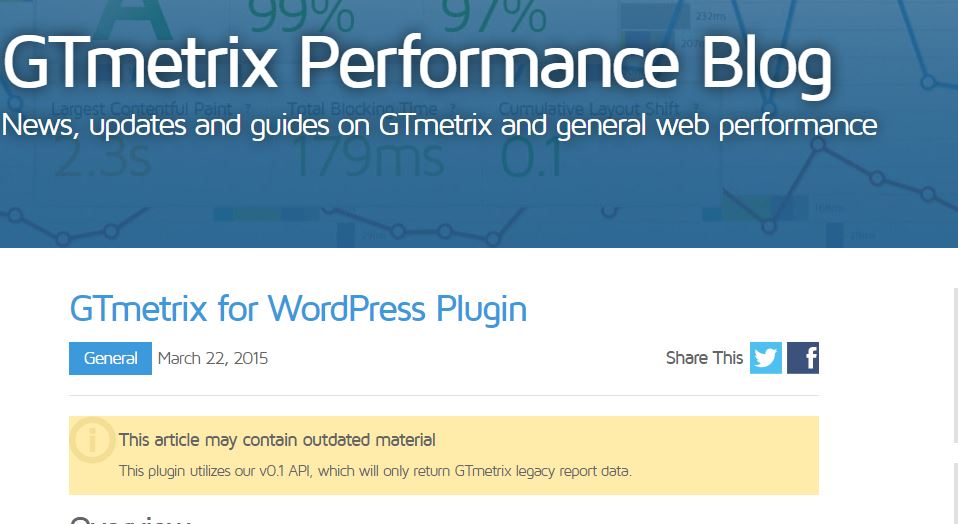 WordPress Speed Optimization Plugin GT Metrix