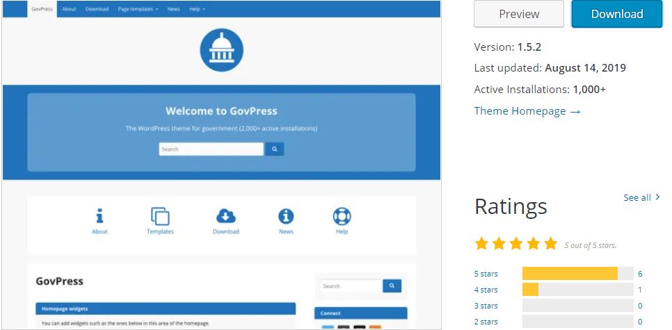government WordPress theme
