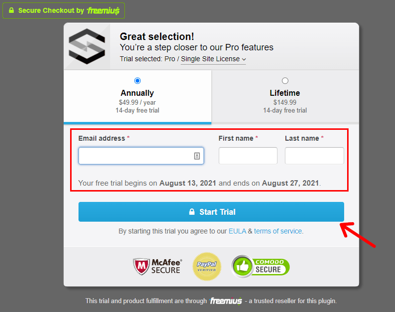 Fill Information to access Free Trial in Scrollsequence