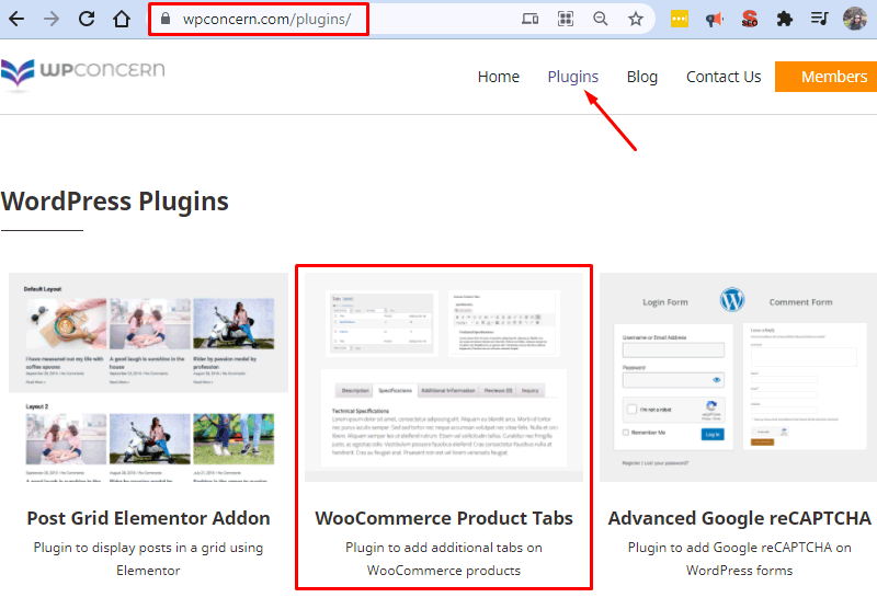 WP Concern Official Site Plugin Page