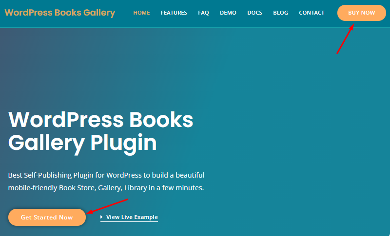 WordPress Books Gallery Home Page