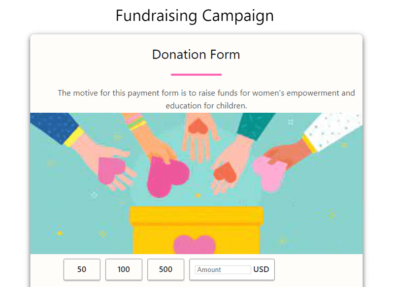 Live Preview the Donation Form