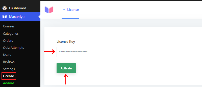 Add and Activate The License Key