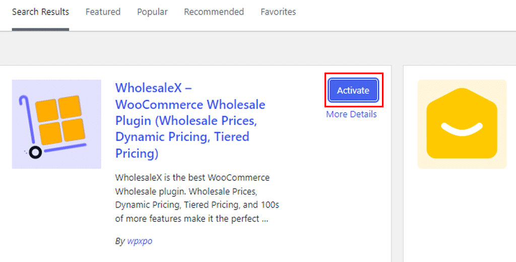 Activate WholesaleX Plugin