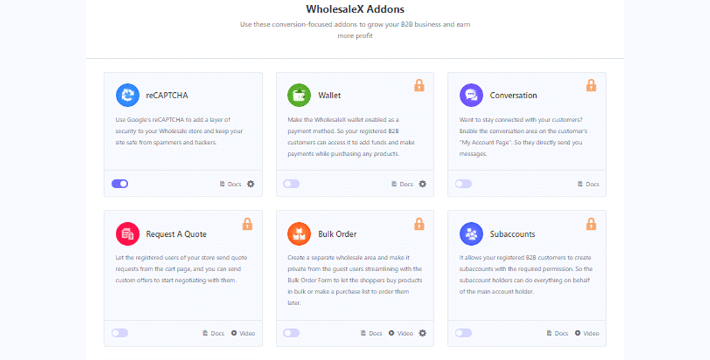 Enable WholesaleX Addons